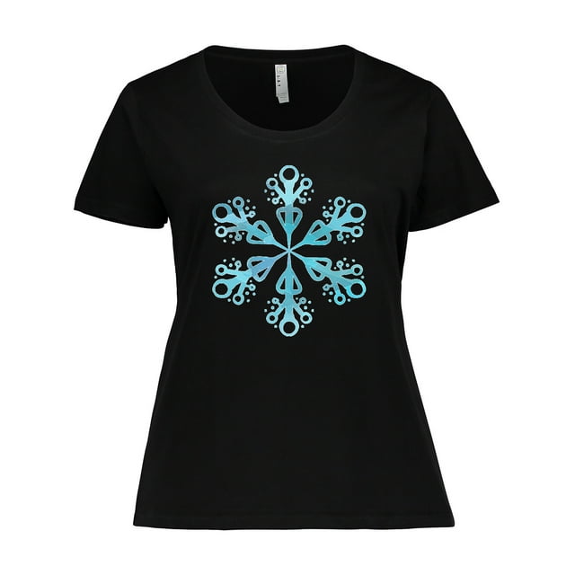 Inktastic Icy Blue Winter Snowflake Women's Plus Size T-Shirt