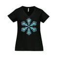 thumbnail image 1 of Inktastic Icy Blue Winter Snowflake Women's Plus Size V-Neck T-Shirt, 1 of 5