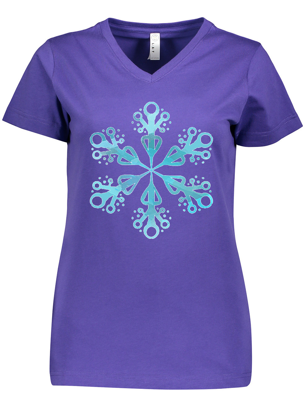 Inktastic Icy Blue Winter Snowflake Women's V-Neck T-Shirt - image 1 of 4