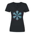 thumbnail image 1 of Inktastic Icy Blue Winter Snowflake Women's V-Neck T-Shirt, 1 of 5