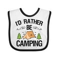 thumbnail image 1 of Inktastic Id Rather Be Camping with Tent Trees and Stars Boys or Girls Baby Bib, 1 of 4