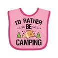 thumbnail image 1 of Inktastic Id Rather Be Camping with Tent Trees and Stars Boys or Girls Baby Bib, 1 of 4