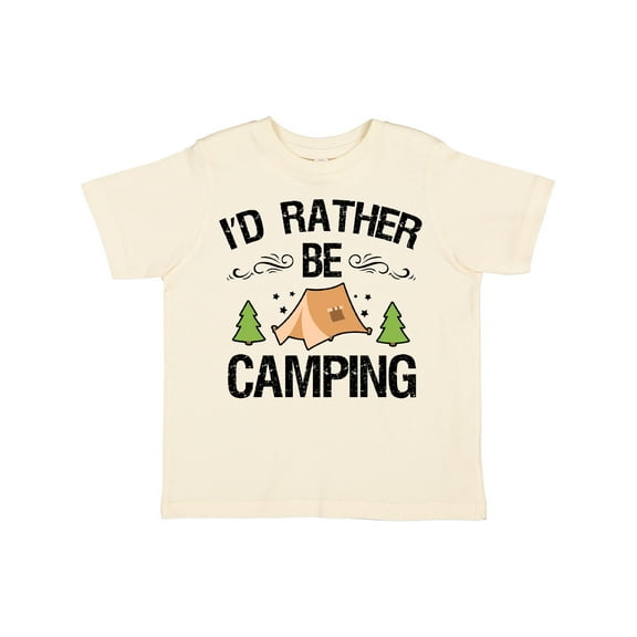 Inktastic Id Rather Be Camping with Tent Trees and Stars Boys or Girls Toddler T-Shirt