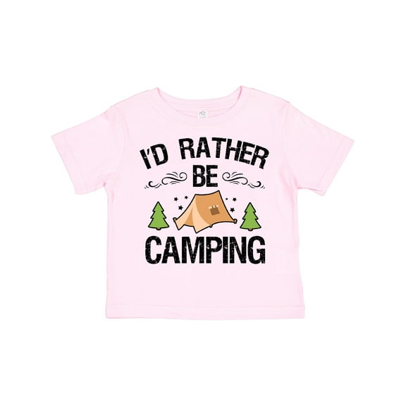 Inktastic Id Rather Be Camping with Tent Trees and Stars Boys or Girls Toddler T-Shirt