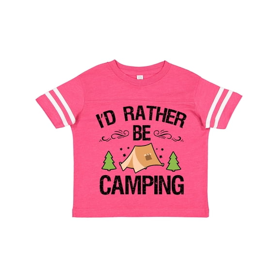 Inktastic Id Rather Be Camping with Tent Trees and Stars Boys or Girls Toddler T-Shirt