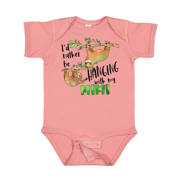 Inktastic Id Rather Be Hanging with My Mimi Cute Sloths Boys or Girls Baby Bodysuit