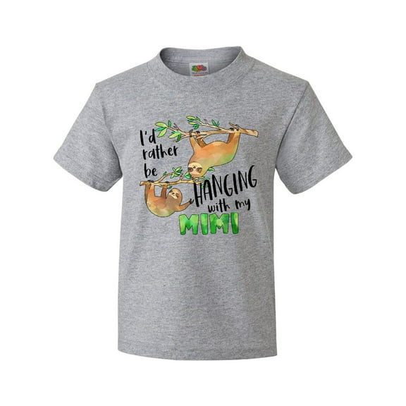 Inktastic Id Rather Be Hanging with My Mimi- Cute Sloths Youth T-Shirt