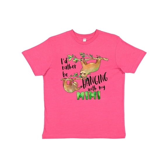 Inktastic Id Rather Be Hanging with My Mimi- Cute Sloths Youth T-Shirt