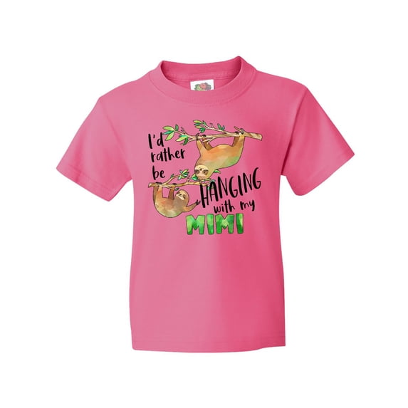Inktastic Id Rather Be Hanging with My Mimi- Cute Sloths Youth T-Shirt