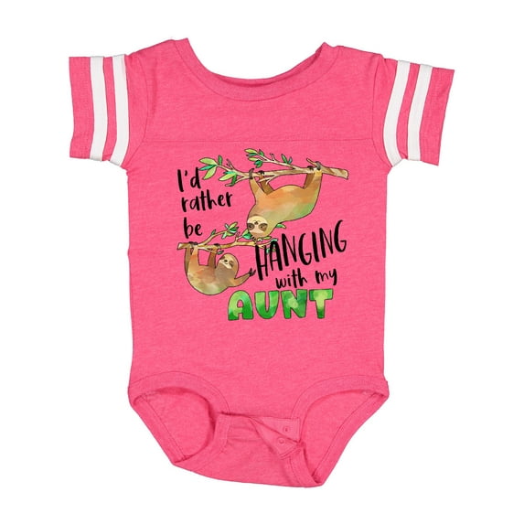 Inktastic Id Rather Be Hanging with my Aunt- Cute Sloths Boys or Girls Baby Bodysuit