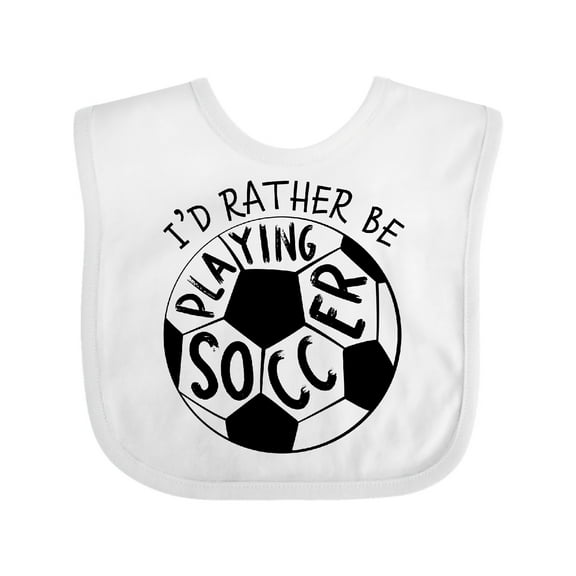 Inktastic Id Rather Be Playing Soccer Boys or Girls Baby Bib