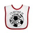 thumbnail image 1 of Inktastic Id Rather Be Playing Soccer Boys or Girls Baby Bib, 1 of 4