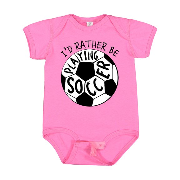 Inktastic Id Rather Be Playing Soccer Boys or Girls Baby Bodysuit