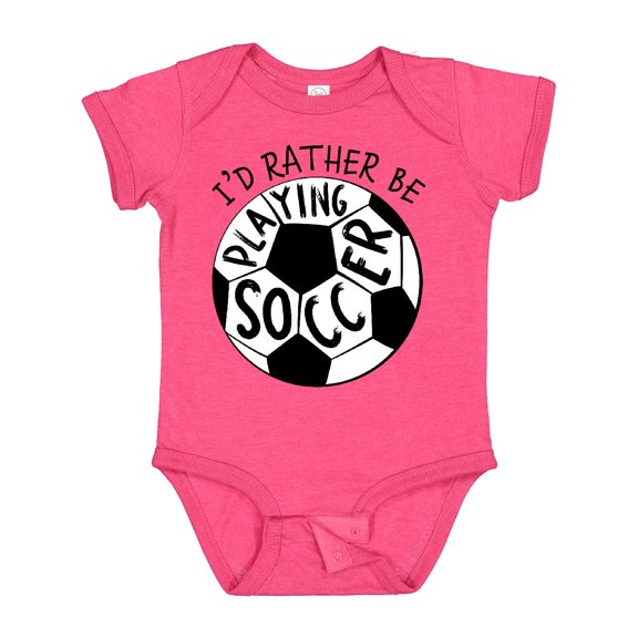 Inktastic Id Rather Be Playing Soccer Boys or Girls Baby Bodysuit