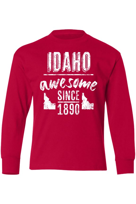 Idaho Awesome Since 1890 Long Sleeve Youth T-Shirt