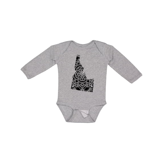 Inktastic Idaho Silhouette Mandala Boys or Girls Long Sleeve Baby Bodysuit