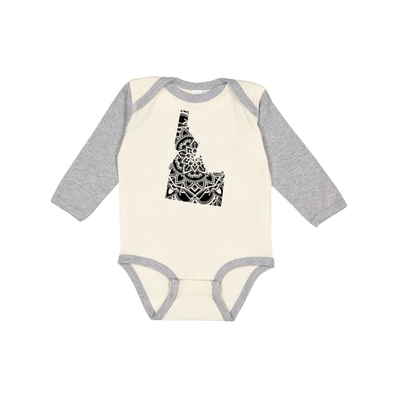 Inktastic Idaho Silhouette Mandala Boys or Girls Long Sleeve Baby Bodysuit