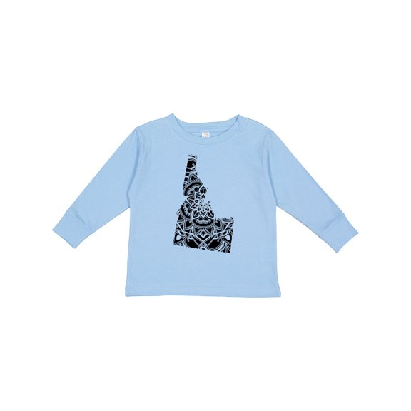 Inktastic Idaho Silhouette Mandala Boys or Girls Long Sleeve Toddler T-Shirt