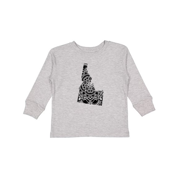 Inktastic Idaho Silhouette Mandala Boys or Girls Long Sleeve Toddler T-Shirt