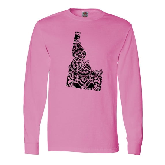 Inktastic Idaho Silhouette Mandala Long Sleeve T-Shirt