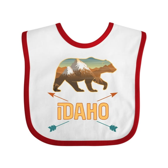 Inktastic Idaho Vacation Bear Silhouette Boys or Girls Baby Bib