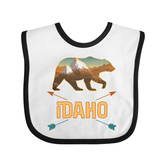 Inktastic Idaho Vacation Bear Silhouette Boys or Girls Baby Bib