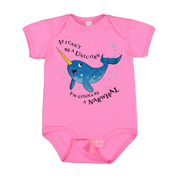 Inktastic If I Can't Be a Unicorn, I'm Gonna Be a Narwhal Boys or Girls Baby Bodysuit