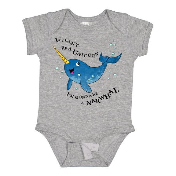 Inktastic If I Can't Be a Unicorn, I'm Gonna Be a Narwhal Boys or Girls Baby Bodysuit