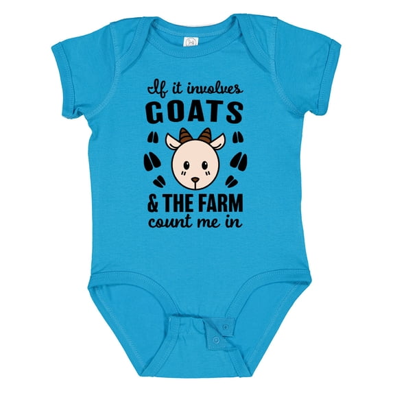 Inktastic If It Involves Goats & the Farm Count Me in Boys or Girls Baby Bodysuit