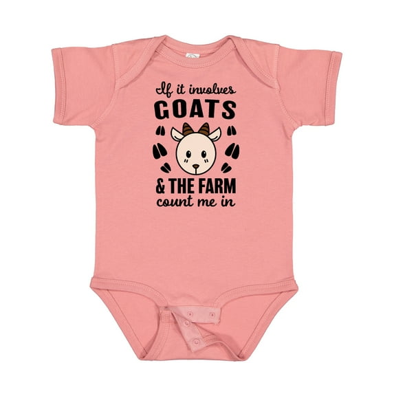 Inktastic If It Involves Goats & the Farm Count Me in Boys or Girls Baby Bodysuit