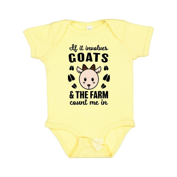 Inktastic If It Involves Goats & the Farm Count Me in Boys or Girls Baby Bodysuit