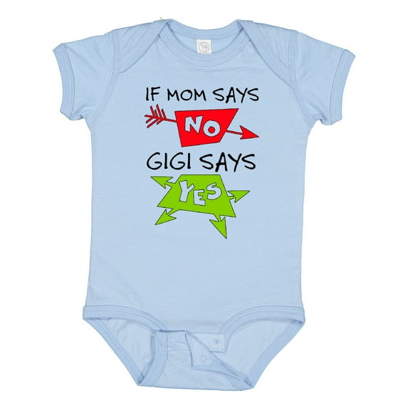 Inktastic If Mom Says No, Gigi Says Yes Boys or Girls Baby Bodysuit