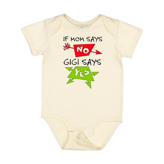 Inktastic If Mom Says No, Gigi Says Yes Boys or Girls Baby Bodysuit