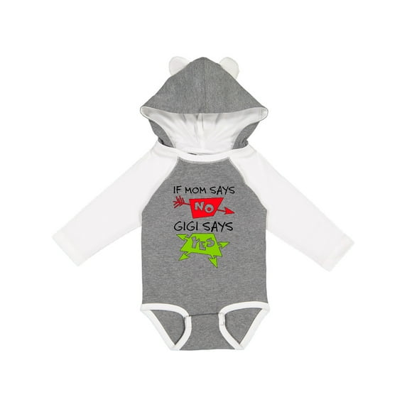 Inktastic If Mom Says No, Gigi Says Yes Boys or Girls Long Sleeve Baby Bodysuit
