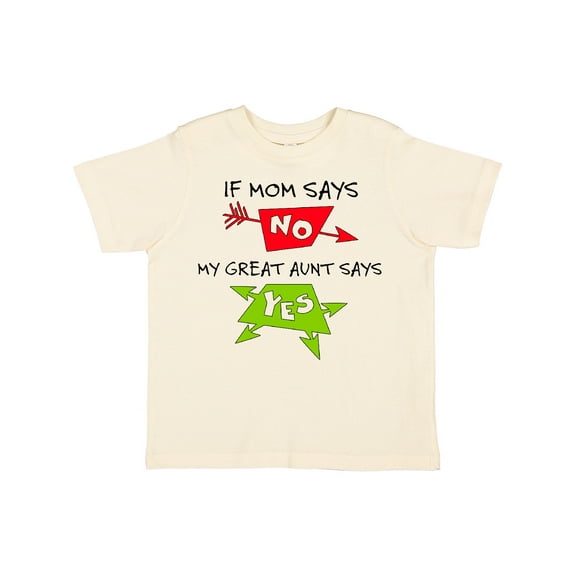 Inktastic If Mom Says No, My Great Aunt Says Yes Boys or Girls Toddler T-Shirt