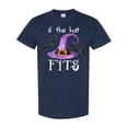 thumbnail image 1 of Inktastic If the Hat Fits Halloween Witch Hat and Bats T-Shirt, 1 of 5