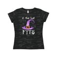 thumbnail image 1 of Inktastic If the Hat Fits Halloween Witch Hat and Bats Women's T-Shirt, 1 of 5