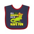 thumbnail image 1 of Inktastic Iguana Funny Pet Boys or Girls Baby Bib, 1 of 4