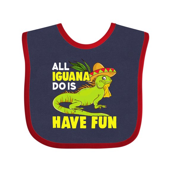 Inktastic Iguana Funny Pet Boys or Girls Baby Bib