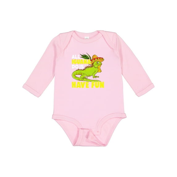 Inktastic Iguana Funny Pet Boys or Girls Long Sleeve Baby Bodysuit