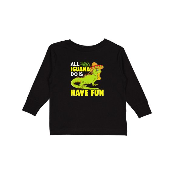 Inktastic Iguana Funny Pet Boys or Girls Long Sleeve Toddler T-Shirt