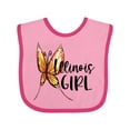 thumbnail image 1 of Inktastic Illinois Girl- Butterfly Girls Baby Bib, 1 of 4