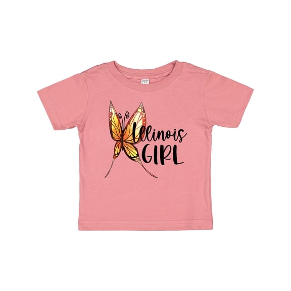 Inktastic Illinois Girl- Butterfly Girls Baby T-Shirt