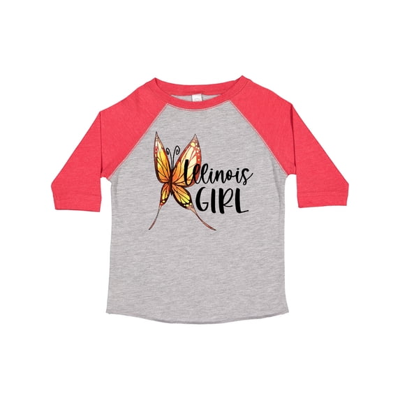 Inktastic Illinois Girl- Butterfly Girls Toddler T-Shirt