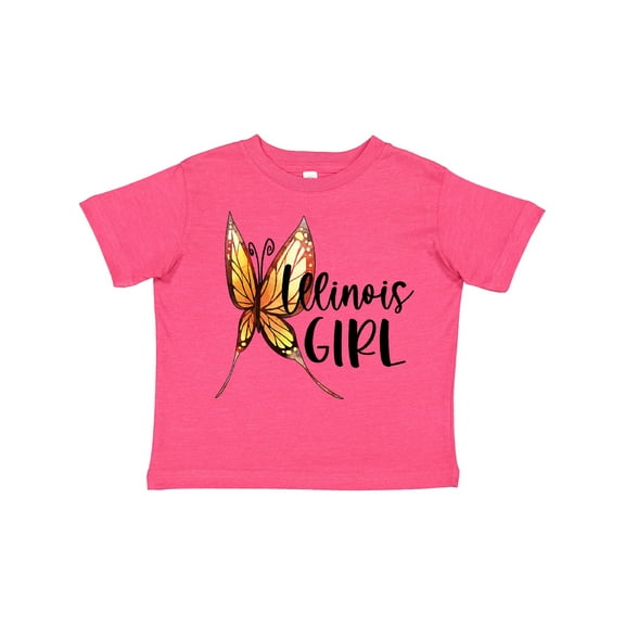 Inktastic Illinois Girl- Butterfly Girls Toddler T-Shirt