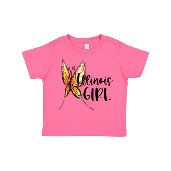 Inktastic Illinois Girl- Butterfly Girls Toddler T-Shirt