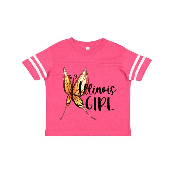 Inktastic Illinois Girl- Butterfly Girls Toddler T-Shirt