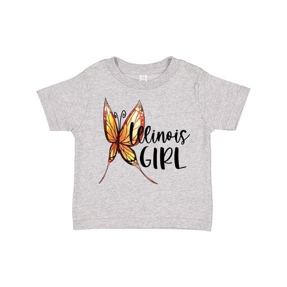 Inktastic Illinois Girl- Butterfly Girls Toddler T-Shirt