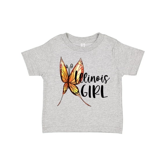 Inktastic Illinois Girl- Butterfly Girls Toddler T-Shirt