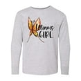 thumbnail image 1 of Inktastic Illinois Girl- Butterfly Long Sleeve Youth T-Shirt, 1 of 5